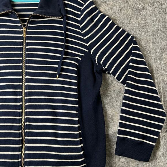 Lauren Ralph Lauren Sweater Jacket Womens 2X Navy Blue Striped Pockets - Picture 4 of 9